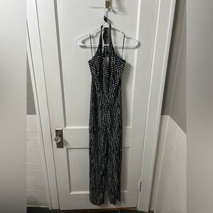 Hinge Black and Gray Halter Romper